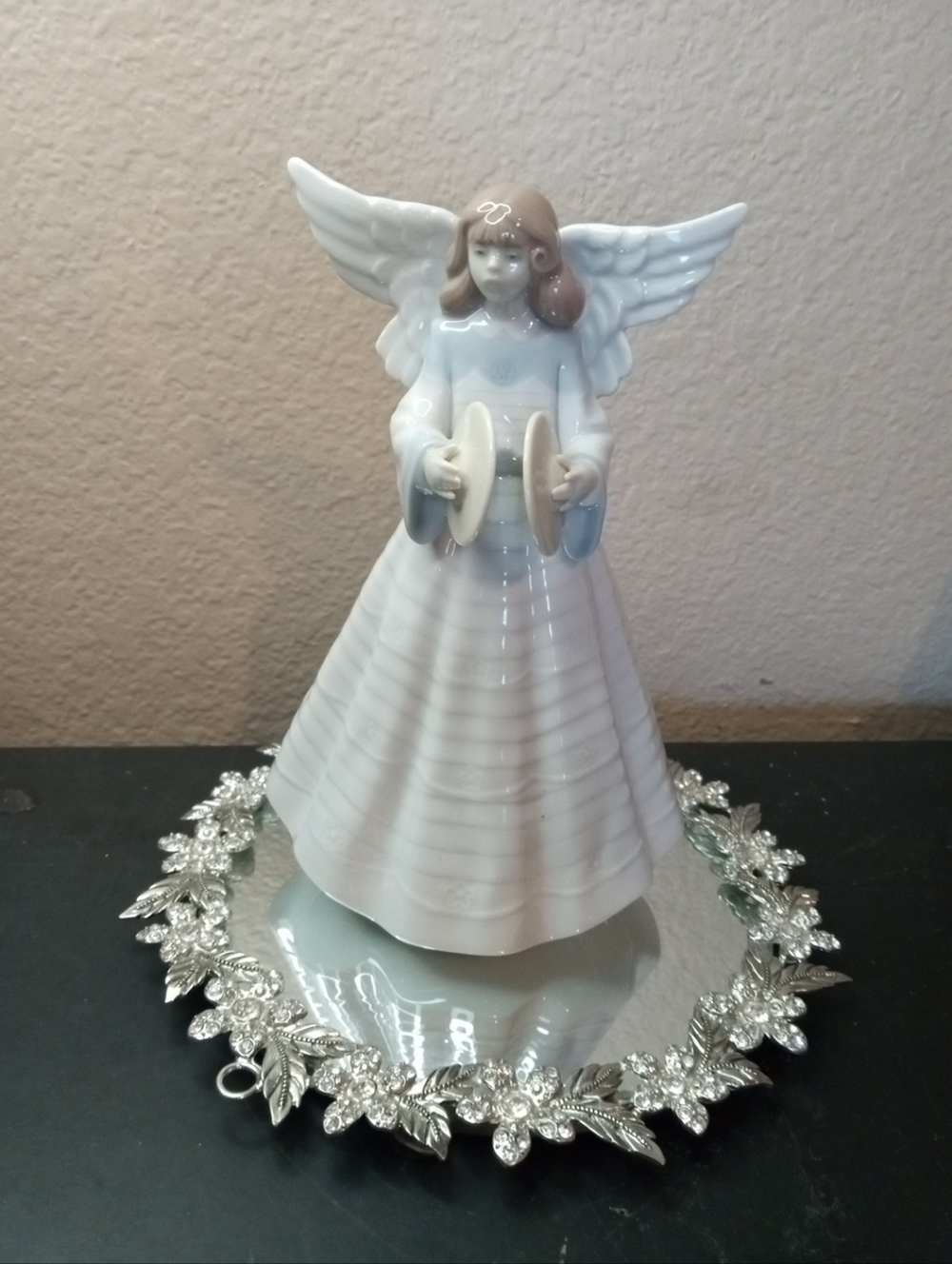 EXQUISITE Retired Lladro 1992 Angelic Cymbalist 7" Christmas Tree Topper
